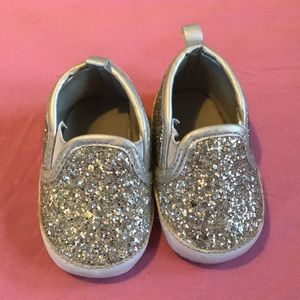 Silver Sequin Crib Sneakers